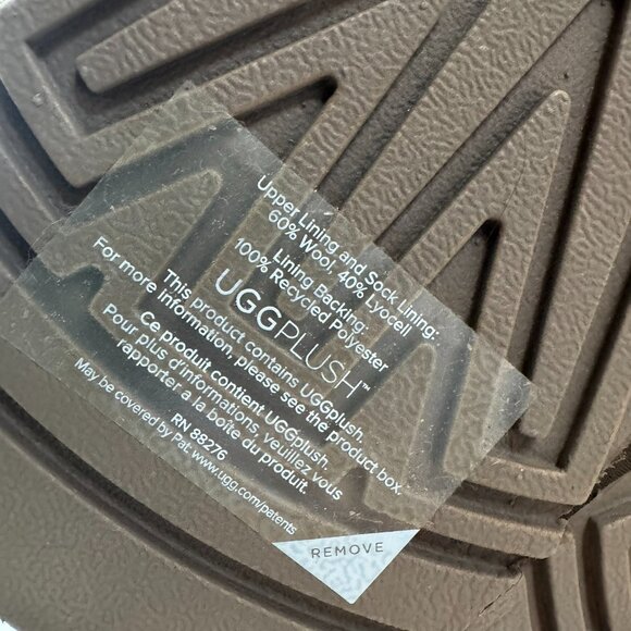 New UGG Tazz Maxi Curly Shearling Platform Slippers Chestnut Brown Womens 8 - Picture 10 of 16